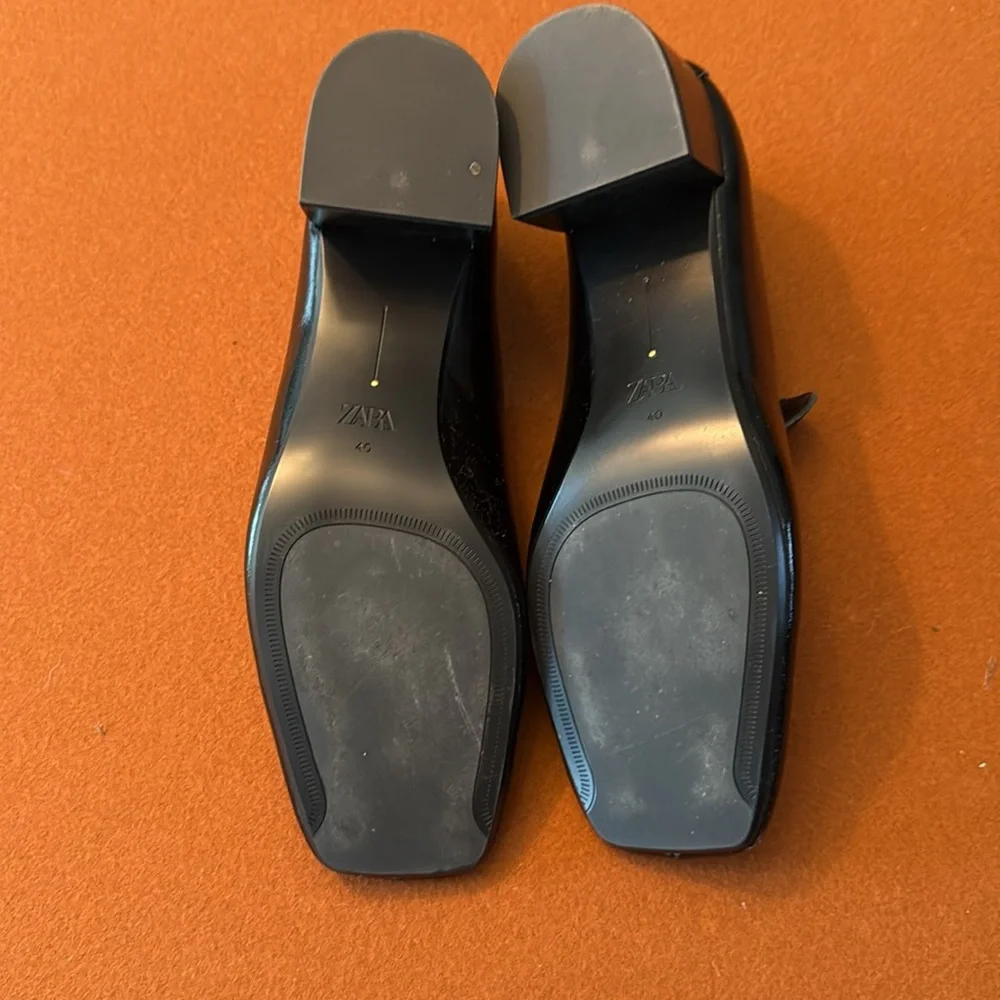 Zara Black Flats Minimalist Loafers sz 40 - Picture 3 of 5